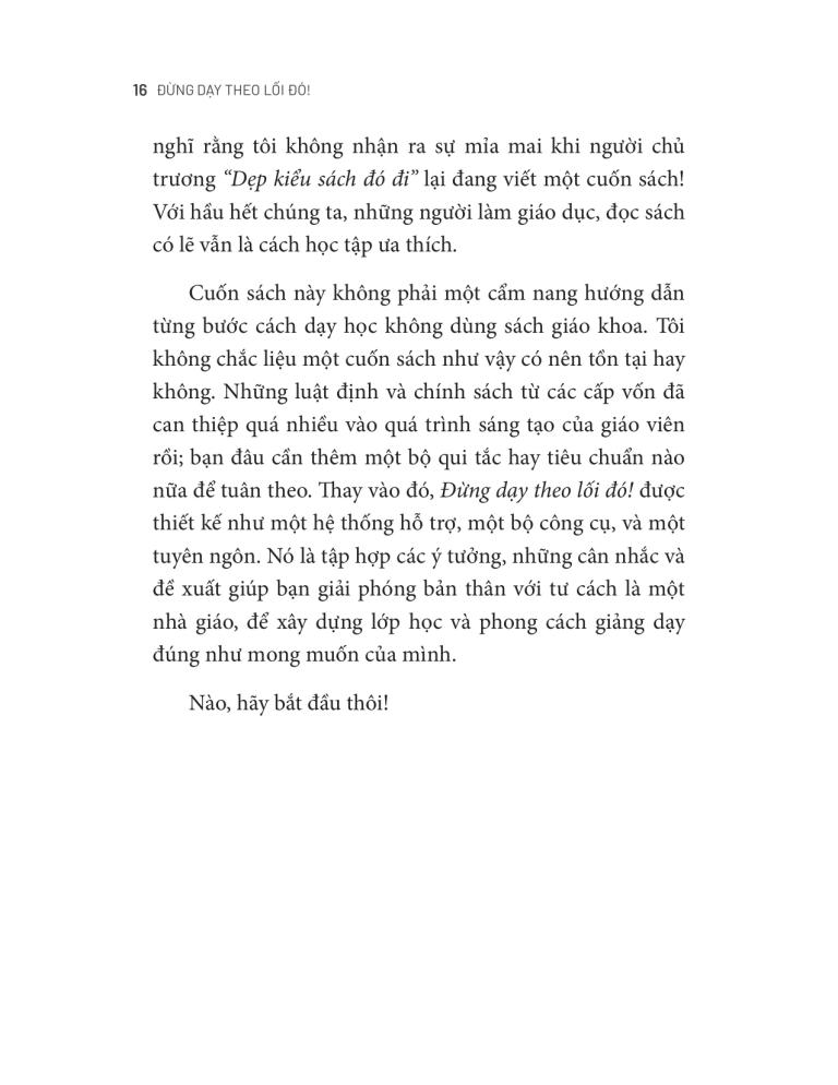 ĐỪNG DẠY THEO LỐI ĐÓ - Để trở thành Giáo viên 